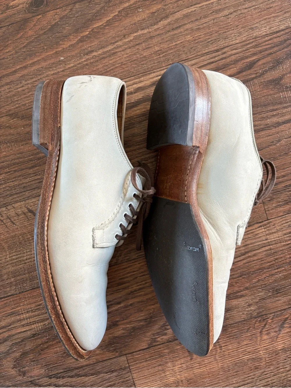 CHEANEY for EDIFICE Made in England White Buck Derby Shoes 7.5